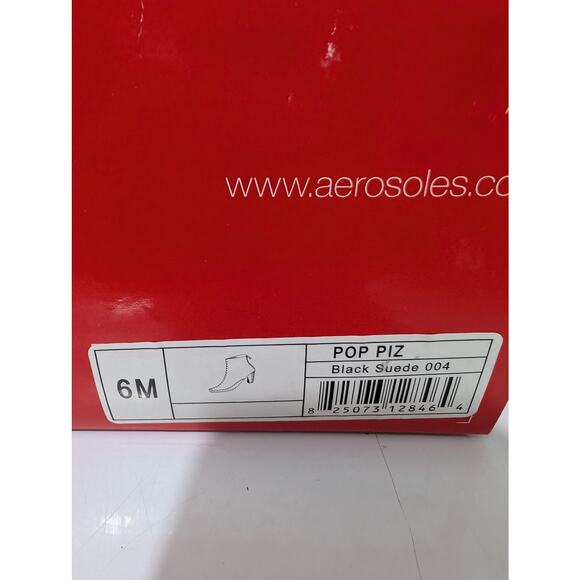 Aerosoles Pop Piz Black Suede Ankle Boots Size 6M New in Box - Picture 3 of 7